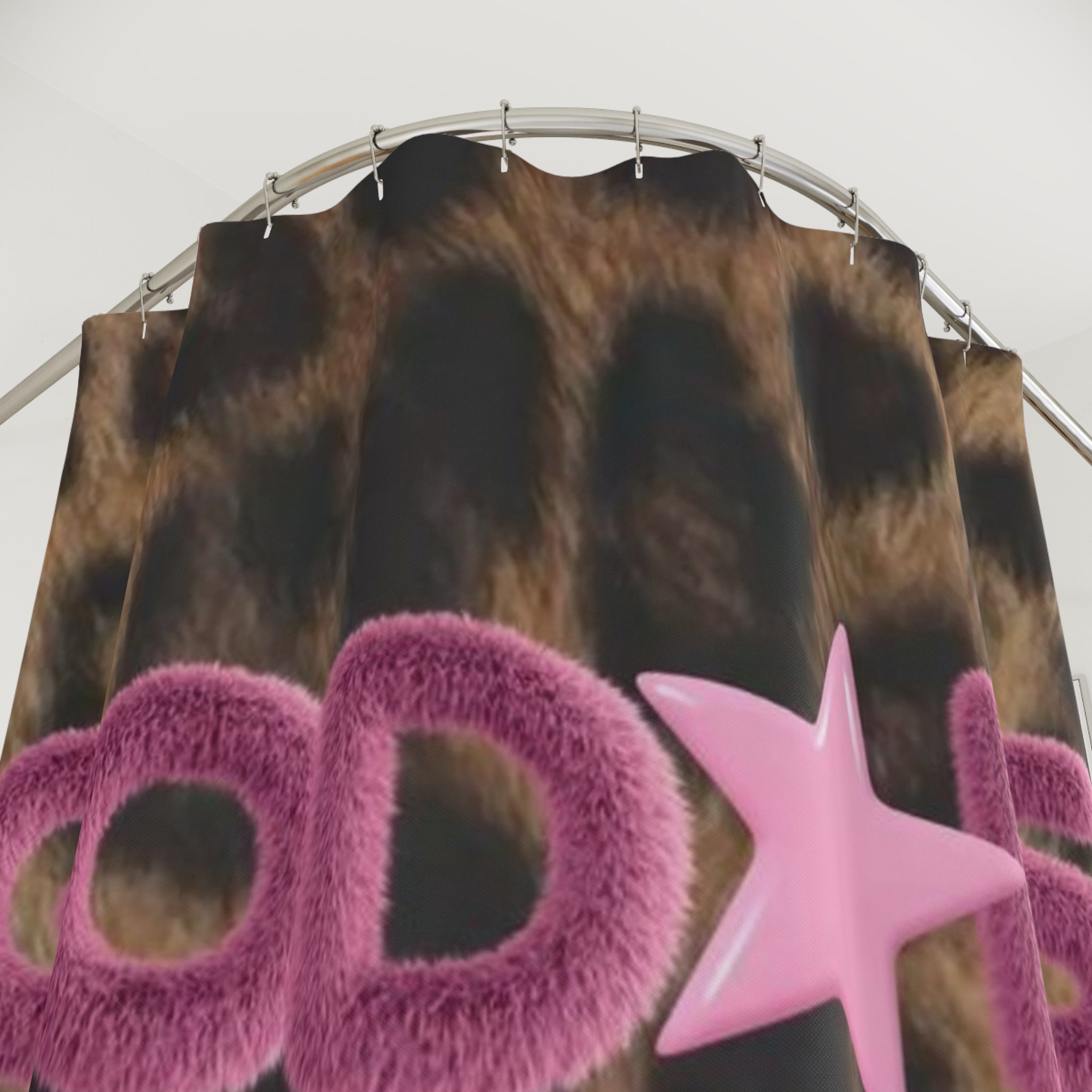 God Is Bigger Than Your Fear Leopard Shower Curtain