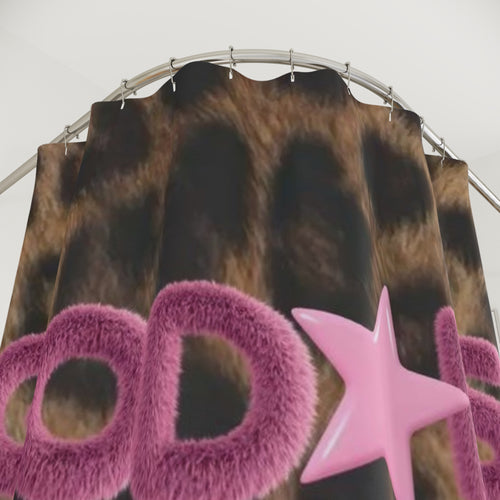 God Is Bigger Than Your Fear Leopard Shower Curtain